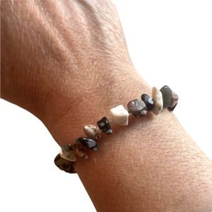 Handmade Neutral Colored Stones Wrap Bracelet